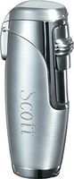 Personalized Triad Silver Triple Jet Flame Cigar Lighter Free Engraving