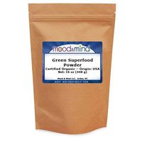 Organic Green Superfood Powder (14 Super-Foods - Spirulina, Wheatgrass, etc) 1 lb./16 oz (448g.)