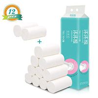 12 Roll Home Toilet Paper, Daily Necessities Tissue, Toilet Paper Table Kitchen Paper Towel Toilet Roll Paper Supplies Wedding Tissue Napkin Party Supplies Home Family Cafe Shop Restaurant (Green)
