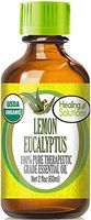 Organic Lemon Eucalyptus Essential Oil (100% Pure - USDA Certified Organic) Best Therapeutic Grade Essential Oil - 60ml
