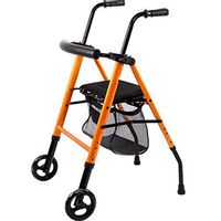 Yadianna Cozy Seniors Folding Rollator Walker, 2 Wheel Rollator Walker with Seat, Fold Up Removable Back Support Walker for Elderly, Disabled, Orange