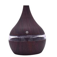 XLSTORE 300ML Air Aroma Essential Oil Diffuser LED Ultrasonic Aroma Aromatherapy Humidifier (Brown)