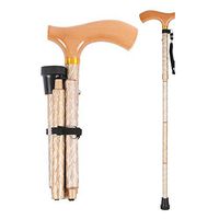 Perfect Traveling Collapsible Cane,LIXIANG,5-Level Height Adjustable Walking Stick with Oxidized Technology&Carved Fish Scale Pattern Gold