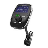 FM Transmitter Bluetooth Wireless In-Car Radio Adapter, Elekele Hands-Free Calling Stereo Radio Adapter Car Kit Dual USB Charger Support Bluetooth/ Micro SD Card/ Aux Input/ USB Disk