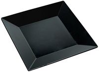 Yanco RM-108BK Rome Square Plate, 8" Length, 8" Width, Melamine, Black Color, Pack of 48