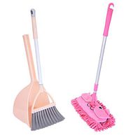 Yuege Kid's Housekeeping Cleaning Tools, Small Mop Small Broom Small Dustpan, Little Housekeeping Helper Set,Housekeeping Cleaning Tools 3pcs, Include Mop,Broom,Dust-pan [Ship from US] (B)