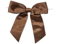 6ct. Pre-Tied Choc Brown 5" Satin Gift Bows Wire Ties Ready-to-Use 1-1/2" Ribbon nfLG -1807