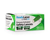 ReadyLance, Pressure Activated Safety Lancets, 100 Lancets, 21Gx2.2MM, Green