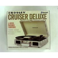 Crosley Cruiser Deluxe Portable 3-Speed Turntable with Bluetooth (CR8005D) with RCA Output (Gray)