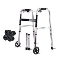 SSLW Wheeled Walker with 2 Wheel Folding Lightweight Pedestrian Adjustable Height and Padded Seat,Color1
