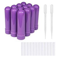 zison Nasal Inhaler Tubes Kit contains: 12 purple empty nasal inhaler tubes (with wicks), 2 droppers