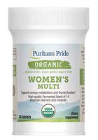 Puritan's Pride Organic Women's Multivitamins with Zinc, 30 Tablets
