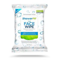 The Face Wipe by ShowerPill - Dual-Textured Cleansing Cloth with Charcoal and Cucumber Formulation - 50 Wipes