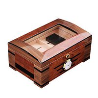 Humidors Cigar Box Cigar Cabinet Cigar Cedar Wood Double Cigar alcoholized Maintenance Box (Color : Brown, Size : 3523.816cm)