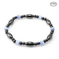 VIKI LYNN 2Pcs Magnetic Bracelet Hematite Therapy Bracelet Pain Relief for Arthritis and Carpal Tunnel