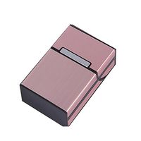 lcocol Fashion Metal Brushed Aluminum Cigarette Case Hard Box and Holder with Solid Magnetic Flip Top Closure,Man and Woman (C)