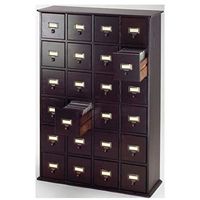 Bowery Hill 40" 24 Drawer CD Media Storage Cabinet in Espresso