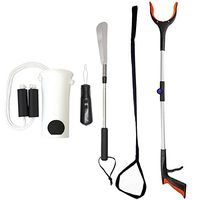 BUYITNOW Premium 5-Piece Hip Knee Replacement Kit, Surgery Recovery Set, Sock Aid, Button Hook, Extra Long Shoe Horn, Leg Lifter, Rotating Grabber