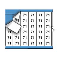 Brady TWM-71-PK Low-Profile Glossy Vinyl-Coated Polyester (B-702), Black on White, Solid Numbers Wire Marker Card (25 Cards)
