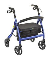 Juvo Heavy-Duty Premium Bariatric Rollator with 400-Pound Capacity and Comfortable 22" Wide Seat, Metallic Blue (HDR102)