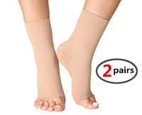 (2 Pair) Plantar Fasciitis Socks Arch Support Men & Women - Best 24/7 Compression Foot Sleeve Aching Feet & Heel Pain Relief - Washes Well, Holds Shape & Better Than a Night Splint