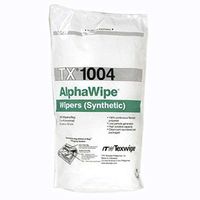 AlphaWipe Cleanroom Highly Adsorbent Polyester Wipes with Laundered Cut Edges, 4 x 4", 300 per Package