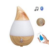 KOVODA Essential Oil Diffuser，235ml Cool Mist Ultrasonic Wood Grain Bluetooth Aromatherapy Humidifier with 7 Color LED Lights Changing and Waterless Auto Shut-Off for Home Office Bedroom