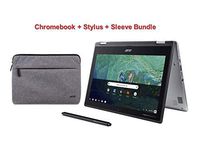 Newest Acer Convertible 2-in-1 Metal Body Chromebook Bundle-11.6" HD IPS Touchscreen, Intel Celeron N3350 Processor, 4GB RAM, 32GB SSD, Chrome OS-(Renewed) (Silver Laptop+Stylus+Sleeve)