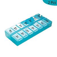 Pill Box Organizer, A Day Travel 7 Day Weekly Large Compartments to Hold Vitamins (2 Pcs)