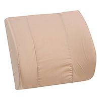 Duro-Med Contour Foam Lumbar Back Support Cushion Pillow with Strap, Tan