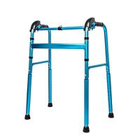 XHRHao Foldable Walker 15 Adjustable Height Levels Made of Aluminum Alloy Rollator Lightweight Portable Walk Assist for Elderly Blue (Color : Blue)