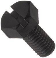 Nylon 6/6 Machine Screw, Plain Finish, Black, Slotted Drive, Meets ASTM D4066/ASTM D6779, 1/4" Length, Fully Threaded, #2-56 Threads (Pack of 100)