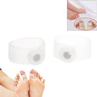 Healifty 1 Pair Silicon Magnetic Toe Ring Weight Loss Toe Ring Acupressure Foot Massage Rings White