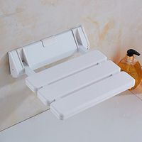 Shower seat,Folding seats Shower stool Aisle stool Metal For adults Elderly Bathroom Corridor Changing shoes-White