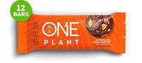 ONE Plant Protein Bars, Chocolate Peanut Butter, Gluten Free Protein Bars with 12g Protein & Only 1g Sugar, Guilt-Free Snacking for High Protein Diets, 1.59 Oz (12 Pack)