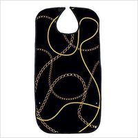 Adult Bibs, Crumb Catcher Apron，Extra Long Drinking and Eating Clothing Protectors,Waterproof PVC Backing Adult Bib Washable Dining Bibs for Elderly Man Woman (Black#3)