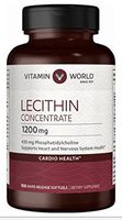 Vitamin World Lecithin Concentrate 1,200 mg Contributes to The Health of The Nervous System 100 Rapid Release softgels