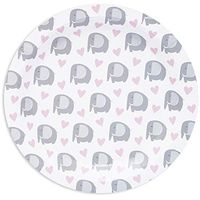 Sparkle and Bash Elephant Paper Plates for Girls Baby Shower (9 in, Pink, 80 Pack)