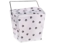 Pack of 12, Large Frosted Plastic Paw Print Take Out Pails 4 x 3-1/2 x 4"
