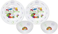 Bariatric Surgery Bowls + 8 inch Plates - Melamine Twin Set Protects Stomach Pouch Size for Calorie Controlled Weight Loss, by Portion Perfection for Post Sleeve Gastrectomy, Gastric Bypass & Banding