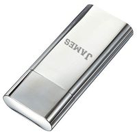 Personalized Visol Palencia Polished Stainless Steel 2 Finger Cigar Case - Free Engraving (Text)
