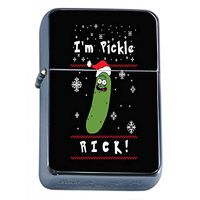 Pickle Flip Top Oil Lighter Em6 Smoking Cigarette Silver Case Included