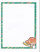 Green Baseball Stationery Printer Paper 26 Sheets