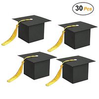 30 Pcs Creative Doctor Hat Shaped Cap Candy Box Gift Box with Tassel for Graduation Celebration Party Decoration