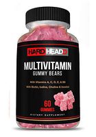 HARD HEADD Multivitamin Gummy Bears with Vitamins A,C, D, E & B6 with Biotin, Iodine, Choline & Inositol 60 Gummies Made in USA