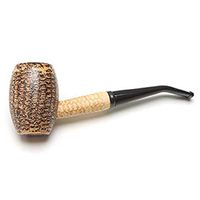 JSYCD Handmade Men Tobacco Pipe, Squire Wine Barrel Curved Smoking Pipe, Corn Cob Material
