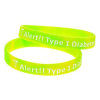 Type 1 Diabetes Diabetic Bracelet Insulin Dependent Medical Alert - Various Colors (Green Multi)