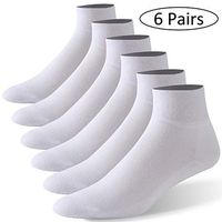 Forcool Diabetic Socks, Women's Men's Non Binding Loose Top Soft Wide Stretchy Diabetic Socks Ankle Low Cut Cotton Edema Socks Diabetes Socks with Seamless Toe, 6 Pairs White, Medium