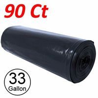 Wideskall 33 Gallong Extra Large Kitchen Garbage Trash Bag Black - Pack of 90