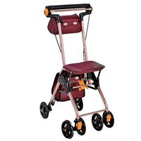 Seat & Roller Bar Covers Walker Old Man Grocery Shopping Cart Easy to Fold and Easy to Carry Patient Multifunctional Rehabilitation Walker Parent's Best Gift (Color : Red, Size : 4656.5cm)